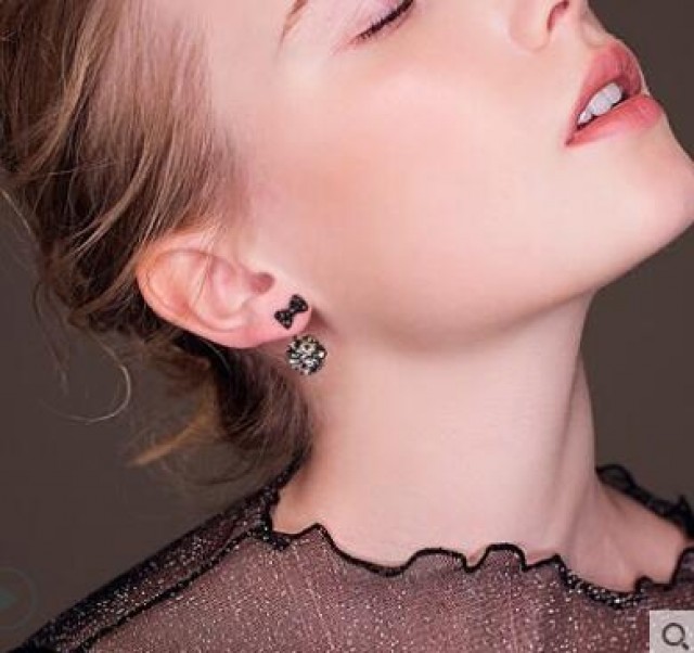 [해외] 여성 심플 스타일 나비 리본 귀걸이 발렌타인데이 선물