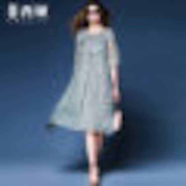 [해외]W1434F5 Feicia 2018 봄 여름 새로운 느슨한 얇은 쉬폰 꽃 드레스 여성 대형 사이즈 긴 단락 스커트