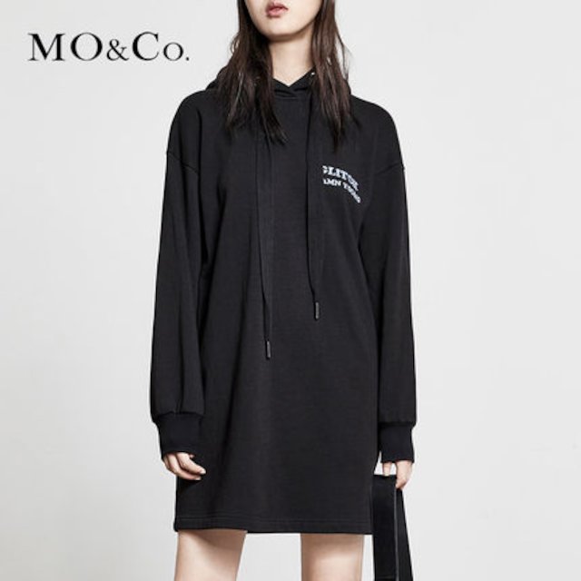 [해외]W14399A MOCO2018 봄 새로운 후드 긴 만화 스웨터 드레스 MT181DRS201 미주리