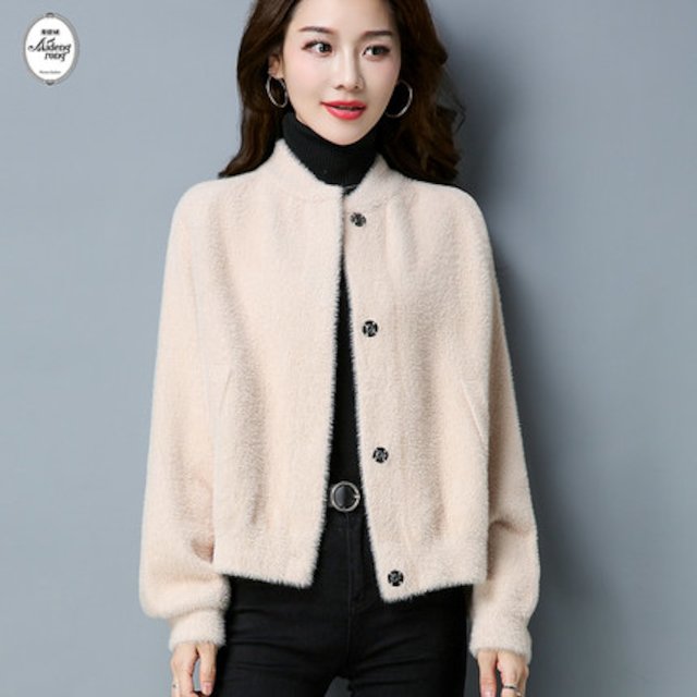 [해외]W144D83 플러시 자켓 여성 2018 봄 새로운 한국어 느슨한 짧은 단락 야생 캐주얼 재킷 어머니의 봄로드