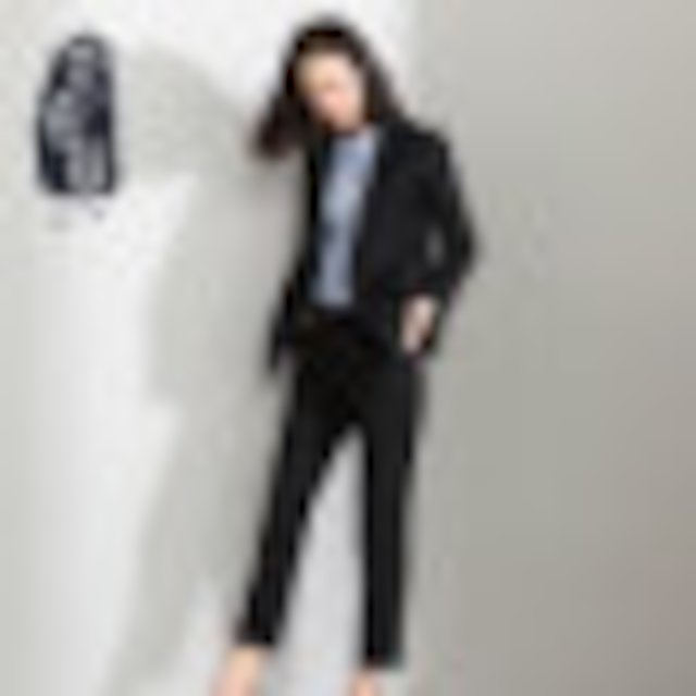 [해외]W144F48 팬 사이 사람이 봄과 가을 양복 여성 패션 두 벌의 양복 허리 검은 색 전문 양복 바지