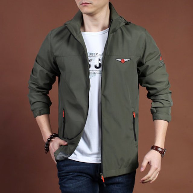 [해외]W144F81 새로운 봄 대형 청소년 청소년 느슨한 재킷 남성 지프 방패 패션 얇은 섹션 캐주얼 야외 방수 빠른 건조 재킷