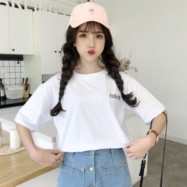 [해외] 하라주쿠 bf 코믹스 여성 여름 루즈 반팔 티셔츠 반소매 티셔츠 재킷